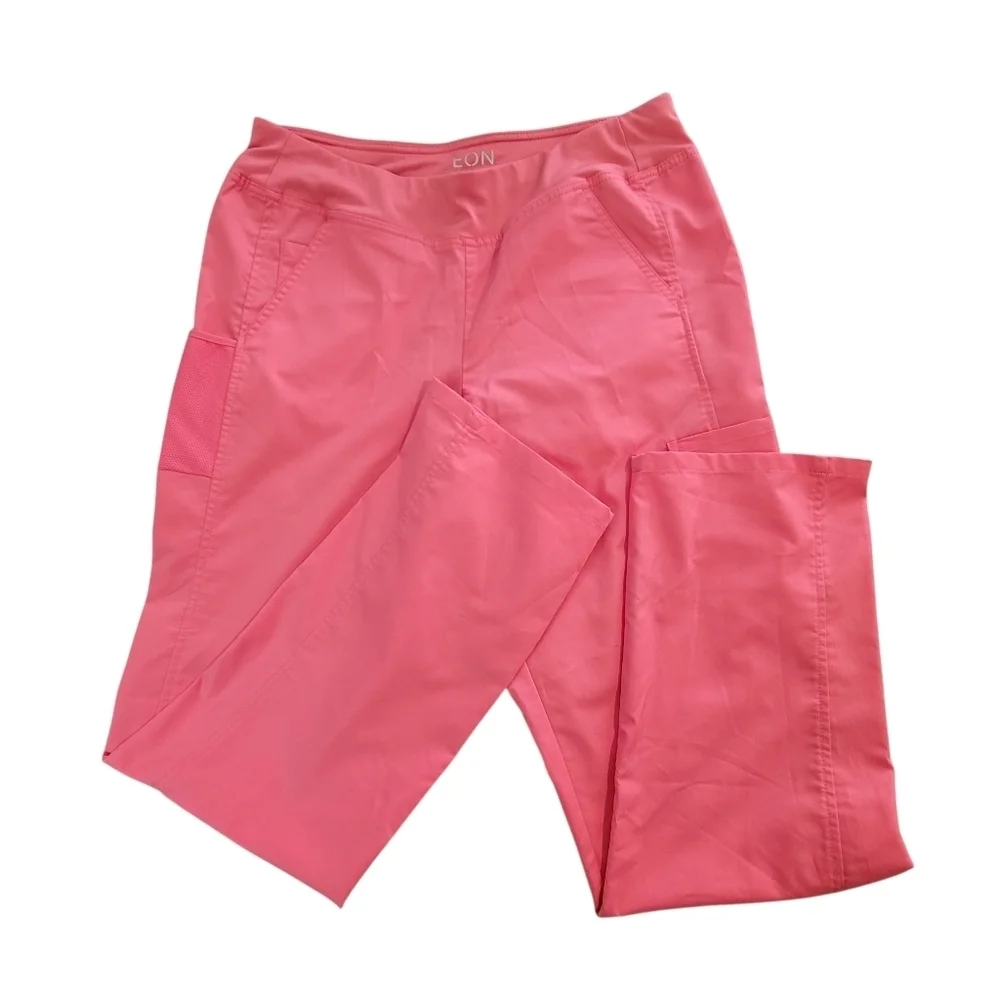 Sz Medium EON - Women's PURE Yoga 7 Pocket Scrub Pant Strawberry Pink